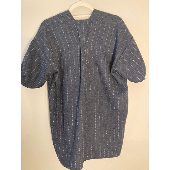 JAG -Wool Pinstripe Embroidered Top - Skull button detail - Sz M - Picture 4 of 6